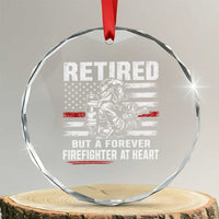 Retired Firefighter Crystal Glass Ornament Fireman Pride 911 Rescue Retirement Gift