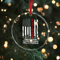 Retired Firefighter Crystal Glass Ornament Goodbye Tension Hello Pension Fireman Retirement Gifts - Wonder Print Shop
