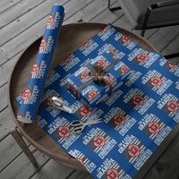 Retired Firefighter Grandpa Wrapping Paper Roll Retro American Flag - Wonder Print Shop