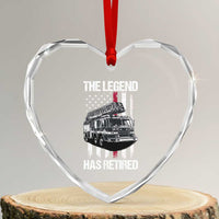 Retired Firefighter Heart Crystal Glass Ornament American Flag Vintage Fireman Retirement Gifts - Wonder Print Shop