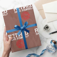 Retired Firefighter Wrapping Paper Roll Funny Retirement Gifts Save Yourself - Wonder Print Shop