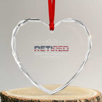 Retired Not My Problem Anymore Heart Crystal Glass Ornament Funny Retirement Gift - Wonder Print Shop