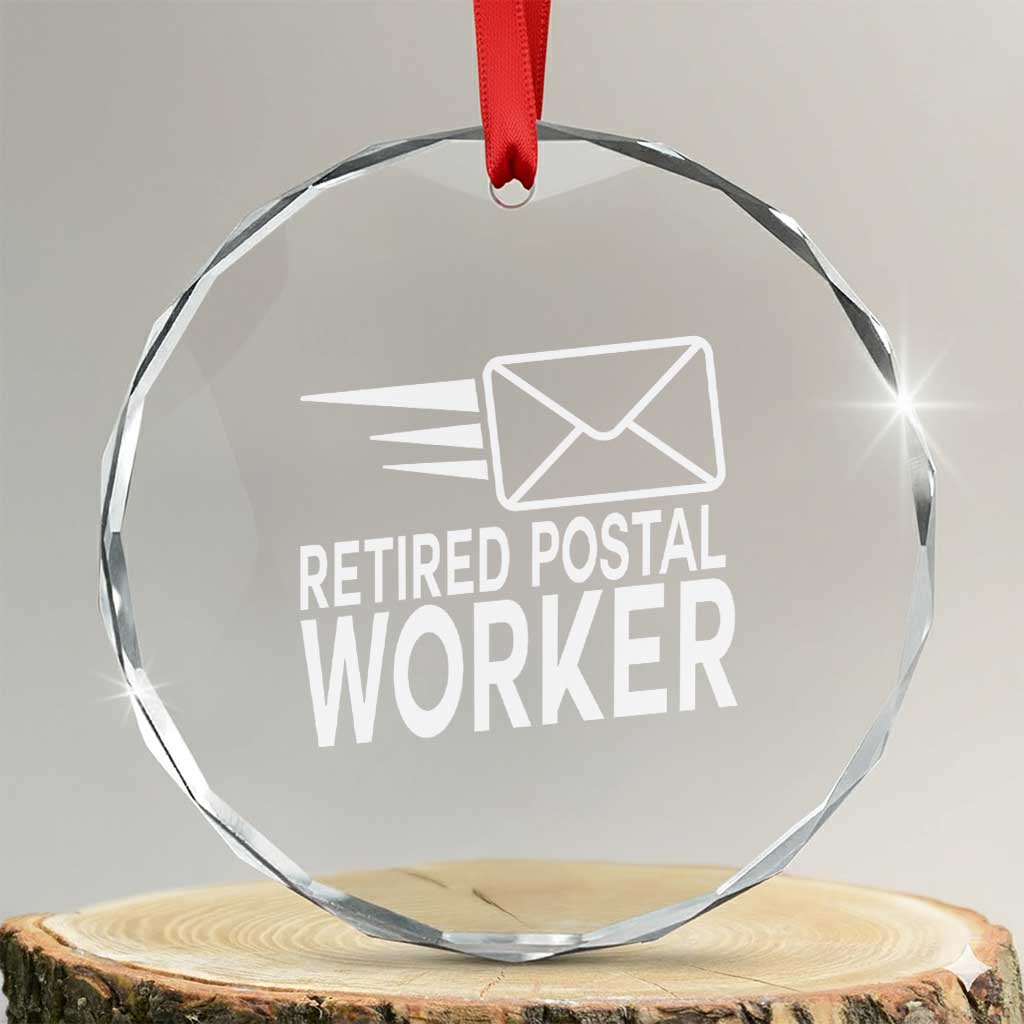Retired Postal Worker Crystal Glass Ornament Mailman Postman Retirement Gifts - Wonder Print Shop