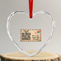 Retired Postal Worker Heart Crystal Glass Ornament No Longer My Priority Retirement Gifts - Wonder Print Shop