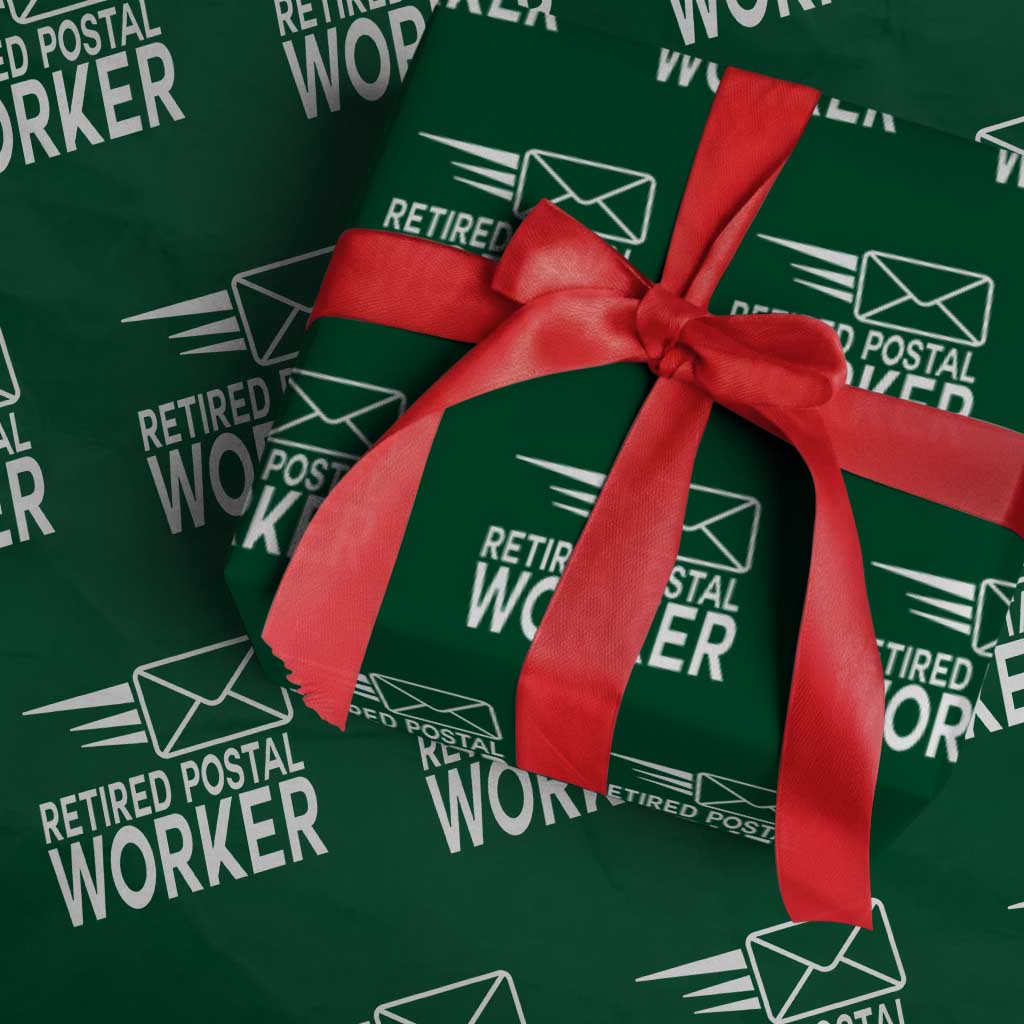 Retired Postal Worker Wrapping Paper Roll Mailman Postman Retirement Gifts - Wonder Print Shop