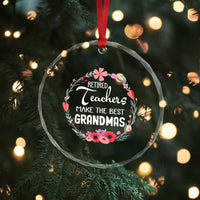 Retired Teacher Crystal Glass Ornament Floral For Grandmas Retirement - Wonder Print Shop