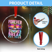 Retired Teacher Crystal Glass Ornament Forever On Summer Break Retirement 2026