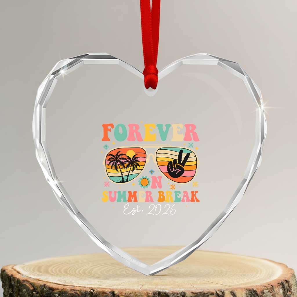 Retired Teacher Gift Heart Crystal Glass Ornament Forever On Summer Break Retirement 2026