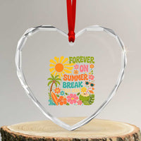 Retired Teacher Gift Heart Crystal Glass Ornament Forever On Summer Break Retirement 2026 Vintage Flower Graphic