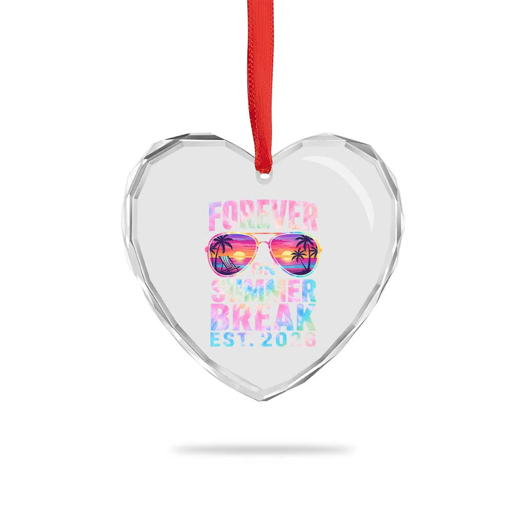 Retired Teacher Heart Crystal Glass Ornament Forever On Summer Break Retirement 2026