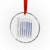Retired US Air Force Crystal Glass Ornament Vintage USAF Veteran USA Flag - Wonder Print Shop