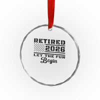 Retirement 2026 Crystal Glass Ornament Cool Retired Gift American Flag