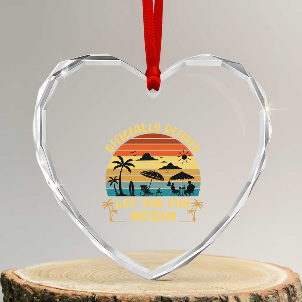 Retirement 2026 Heart Crystal Glass Ornament Officially Retired Let The Fun Begin Retro