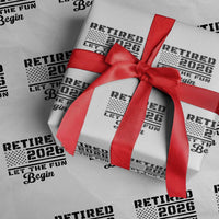 Retirement 2026 Wrapping Paper Roll Cool Retired Gift American Flag