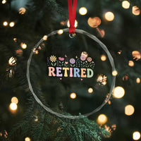 Retirement Gift For Her Crystal Glass Ornament This Girl Is Retired 2026 Floral Grandma Mom Teacher Coworker