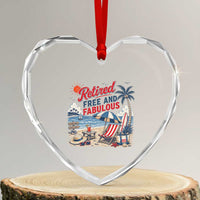 Retirement Gifts For Her Heart Crystal Glass Ornament Retro Retired Free And Fabulous Beach Summer Vacation Vintage