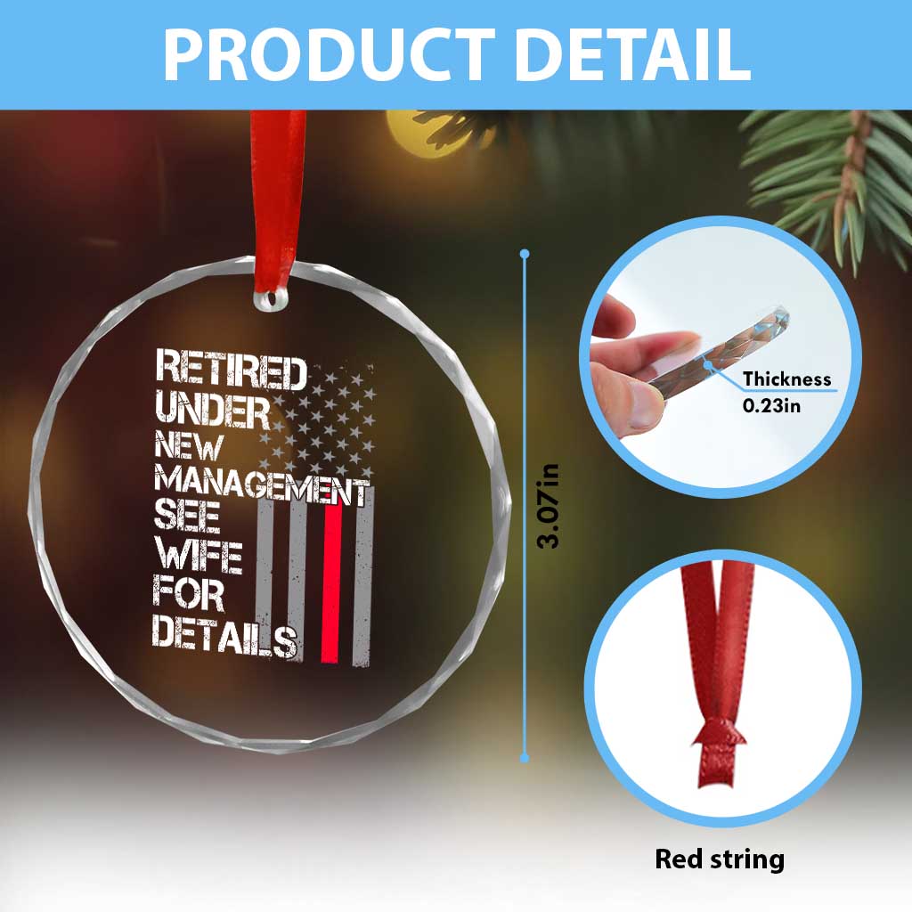 Retirement Gifts For Men Crystal Glass Ornament Retired Under New Management See Wife Retired Dad