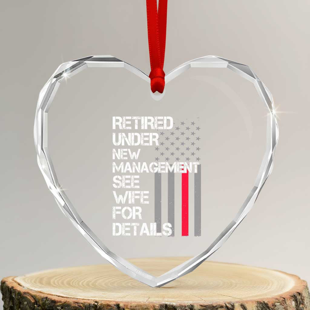 Retirement Gifts For Men Heart Crystal Glass Ornament Retired Under New Management See Wife Retired Dad