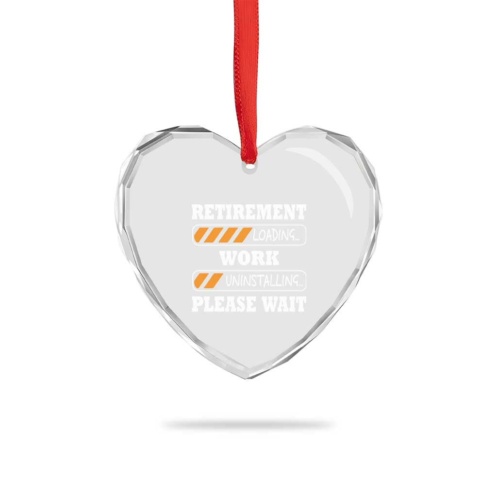 Retirement Loading Heart Crystal Glass Ornament Work Uninstalling Soon To Be Retired Retiring