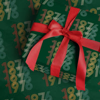 Retro 1976 Multi Line Neon Pop Typography Wrapping Paper Roll Vintage 50th Birthday Gift