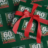 Retro 60 Years Of Being Awesome Wrapping Paper Roll 60th Birthday Gift Idea