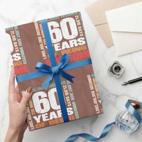 Retro 60 Years Of Being Awesome Wrapping Paper Roll 60th Birthday Gift Idea