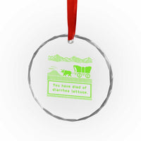 Retro 8-Bit Pixel 80s Game Over Parody Graphic Crystal Glass Ornament You Have Died Of Diarrhea Lettuce