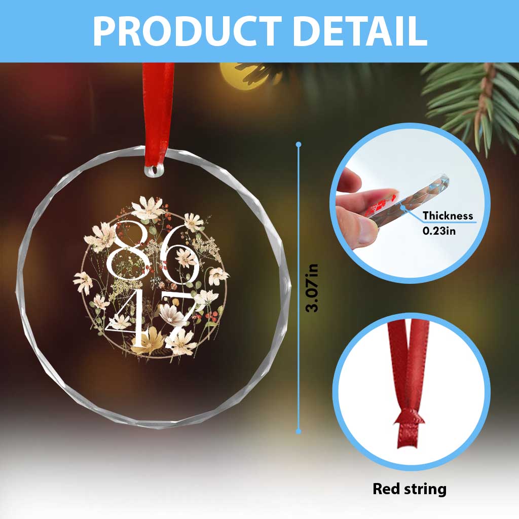 Retro 8647 Crystal Glass Ornament Subtle FDT Wild Flower Aesthetic - Wonder Print Shop