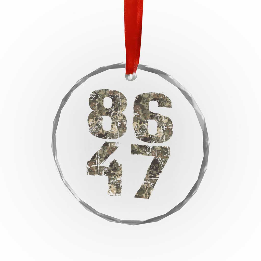 Retro 8647 Crystal Glass Ornament Vintage Camouflage Camo Skull - Wonder Print Shop