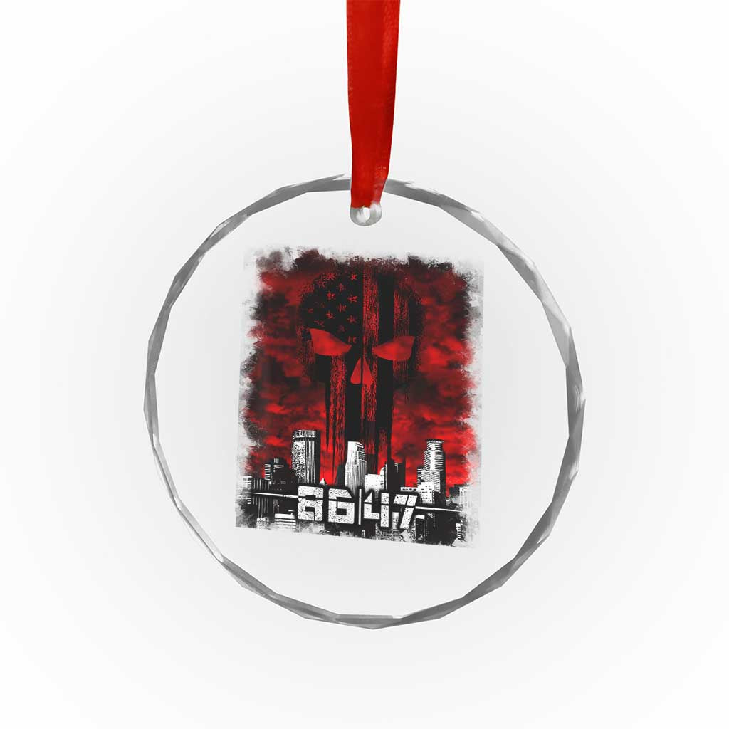 Retro 8647 Crystal Glass Ornament Vintage USA American Flag Skull - Wonder Print Shop