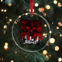 Retro 8647 Crystal Glass Ornament Vintage USA American Flag Skull - Wonder Print Shop