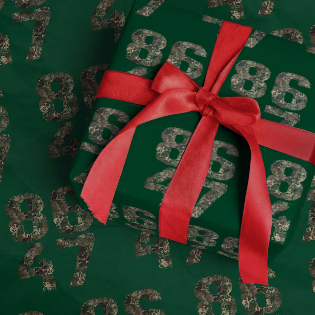 Retro 8647 Wrapping Paper Roll Vintage Camouflage Camo Skull - Wonder Print Shop
