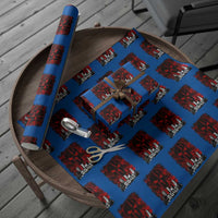 Retro 8647 Wrapping Paper Roll Vintage USA American Flag Skull - Wonder Print Shop