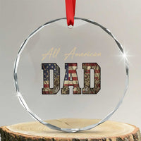Retro All American Dad Crystal Glass Ornament 4th of July Father's Day