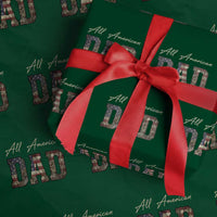 Retro All American Dad Wrapping Paper Roll 4th of July Father's Day