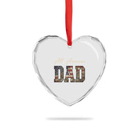 Retro All American Dad Heart Crystal Glass Ornament 4th of July Father's Day