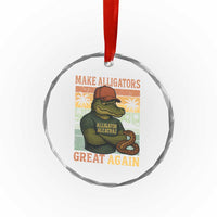 Retro Alligator Alcatraz Crystal Glass Ornament Funny Florida Everglades Dark Humor