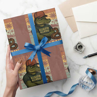Retro Alligator Alcatraz Wrapping Paper Roll Funny Florida Everglades Dark Humor