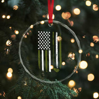Retro American Flag Golf Crystal Glass Ornament Golfer Funny Golf Club Golfing