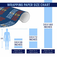 Retro ARG ESP Argentina Espana Flag Typography Graphic Wrapping Paper Roll Country Code Dual Argentine Spainish Heritage Pride