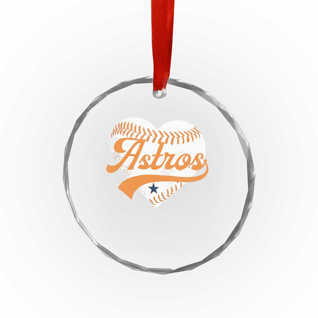 Retro Astro Script Name Crystal Glass Ornament Baseball Heart Vintage Sports Fans