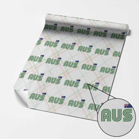 Retro Australia Wrapping Paper Roll AUS Green Australian Flag Country Pride Graphic