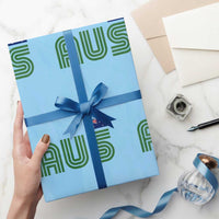 Retro Australia Wrapping Paper Roll AUS Green Australian Flag Country Pride Graphic