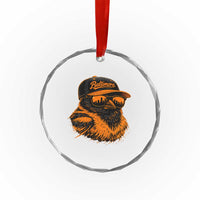 Retro Baltimore Crystal Glass Ornament City Pride Oriole With Sunglasses