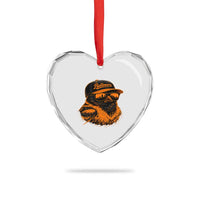 Retro Baltimore Heart Crystal Glass Ornament City Pride Oriole With Sunglasses