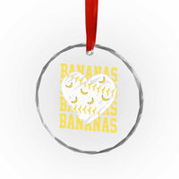 Retro Bananas Crystal Glass Ornament Vintage Baseball Heart Graphic Game Day Gifts