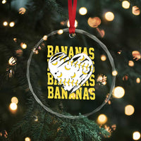 Retro Bananas Crystal Glass Ornament Vintage Baseball Heart Graphic Game Day Gifts