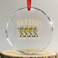 Retro Bananas Parody Crystal Glass Ornament Funny Baseball Player Gift