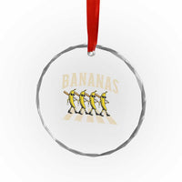 Retro Bananas Parody Crystal Glass Ornament Funny Baseball Player Gift