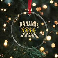 Retro Bananas Parody Crystal Glass Ornament Funny Baseball Player Gift